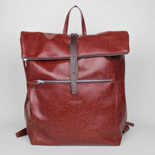 Lade das Bild in den Galerie-Viewer, Rolltop Rucksack L- Rotbraun